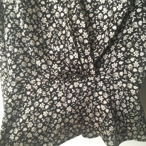 Black and white satin wrap shirt